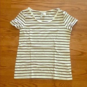 NEW H&M Black and White Scoopneck T-Shirt Size L